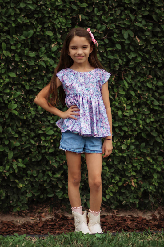 The Lily Top- RTS size 6 Lilac